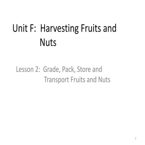 Grade Pack Store Post Harvest Fruit and Nut Crops