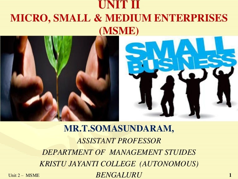 Entrepreneurship development Micro Small and Medium Enterprises