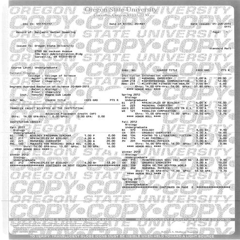 Transcript OSU | PDF