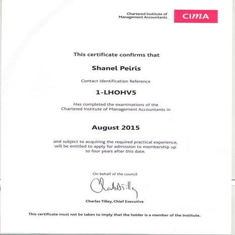 CIMA Passed Finalist