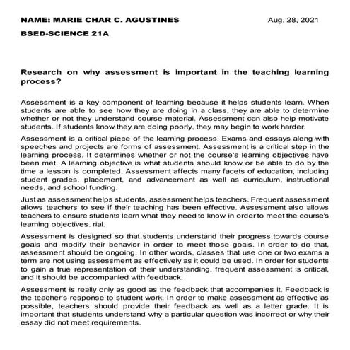 Ed20 assesment of learning 1(activity #1)