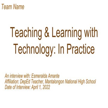 Interview with a Teacher- ED215