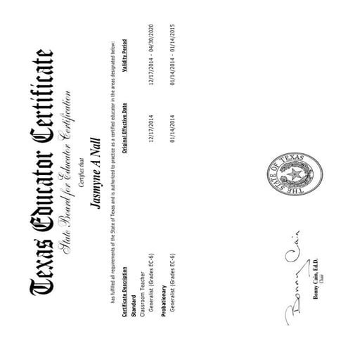 TEA Certificate | PDF
