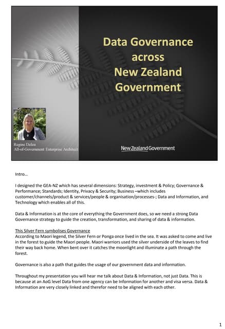 Data Governance - New Zealand Government