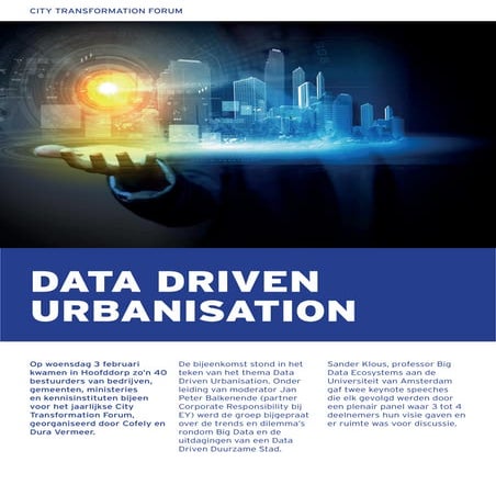City Transformation Forum, 3 februari 2016 - Data Driven Urbanisation