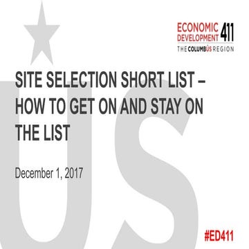 ED411 | 2017 | Track 1: The Site Selection Short List