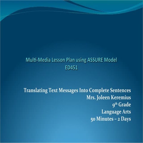 Ed451 multi media lessonplan