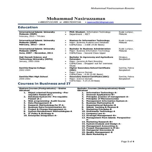 Mohammad Nasiruzzaman-Resume