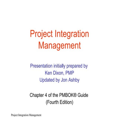 Ed4 P4 Project Integration Management