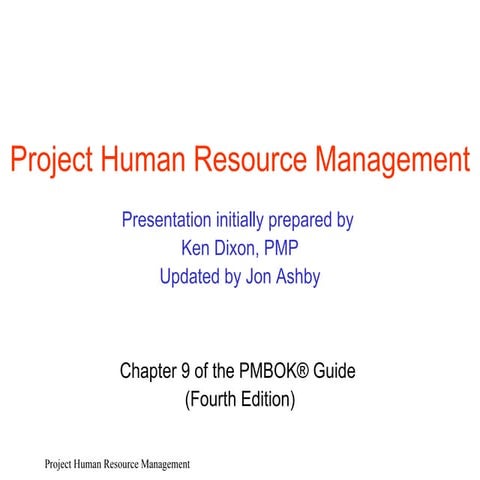 Ed4 P9 Project Human Resources Management