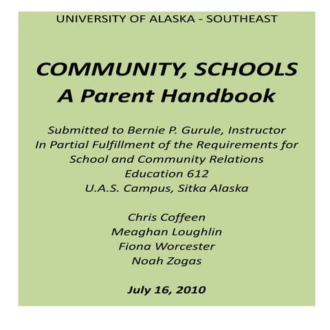 Ed612  Parent Involvement Handbook