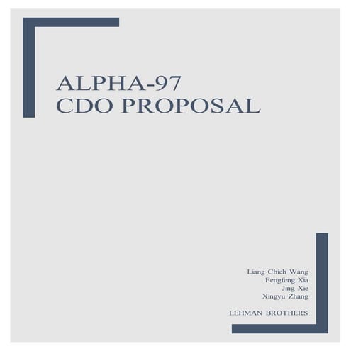 Structured Finance Case Study