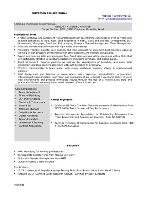 srivatsan new resume