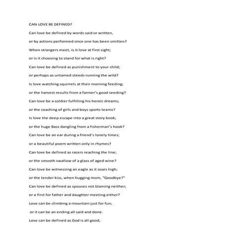 CAN LOVE BE DEFINED 1