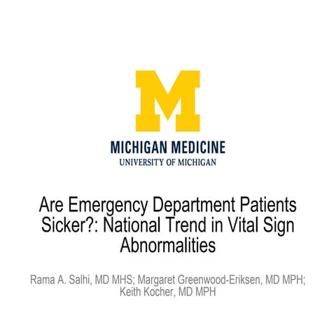 Are Emergency Department Patient Sicker?