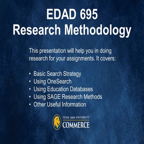 Edad 695 research methodology