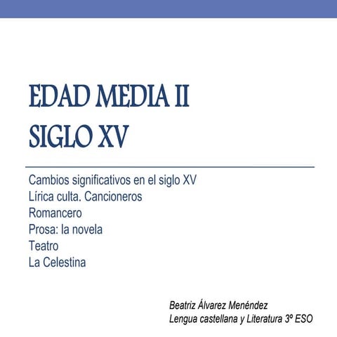 Edad media siglo xv