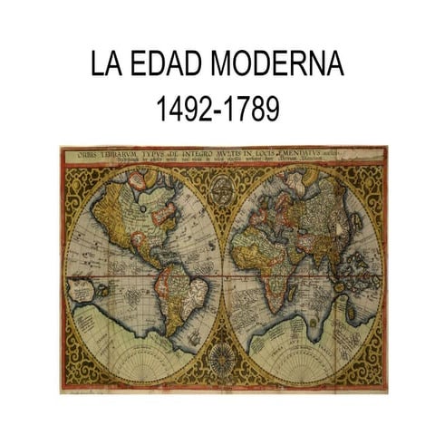1. La Edad Moderna. Siglos XV-XVIII. Características. Cambios y ...