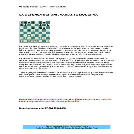 Edami defensa benoni variante moderna | PDF