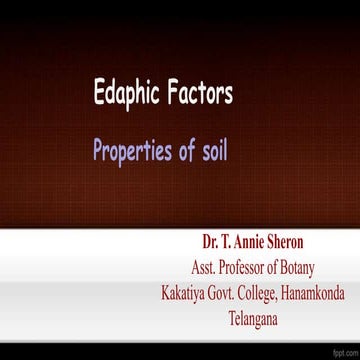 Edaphic factor - soil properties