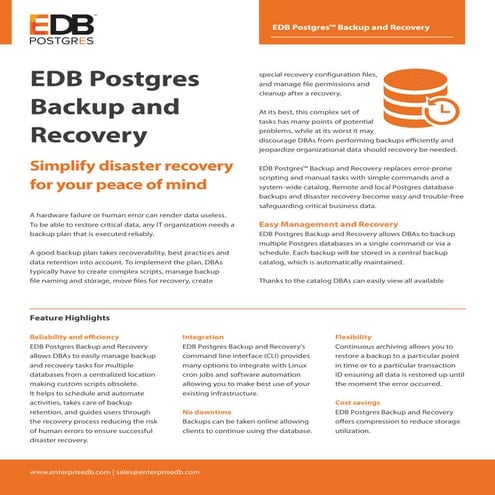 EDB Postgres Backup and Recovery | PDF