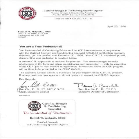 nsca professional 1994