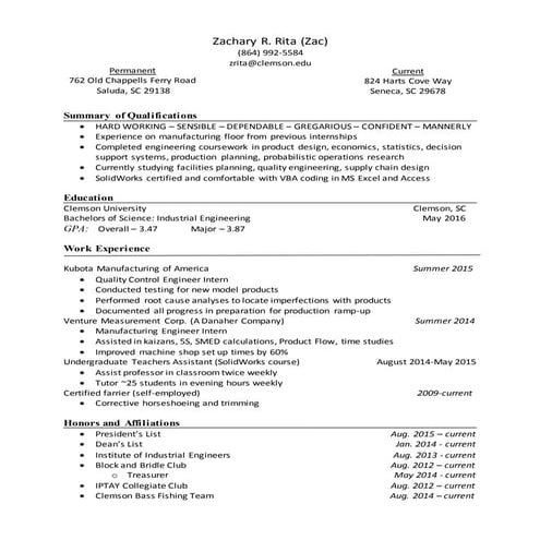 Fall 2015 Resume