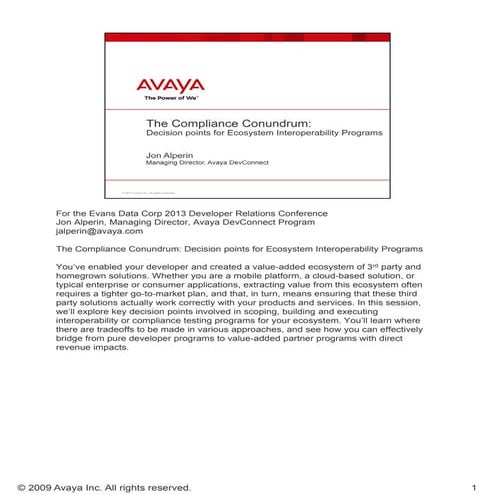 Edc2013 compliance conundrum-alperin