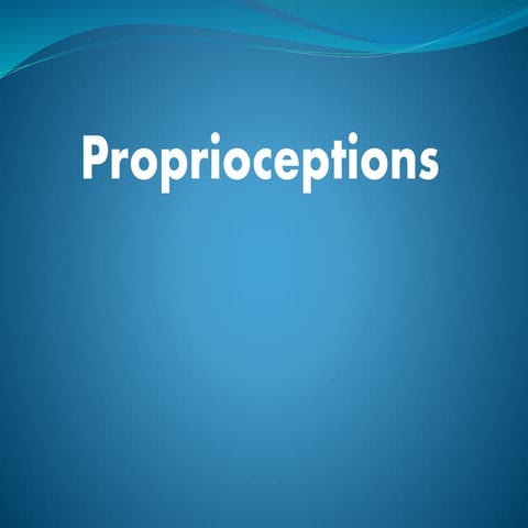 Proprioceptions