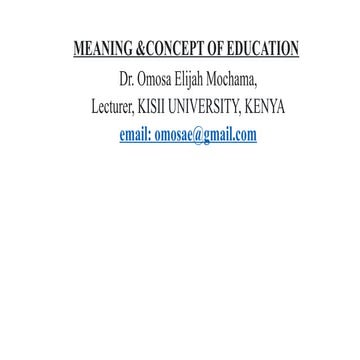 EDCI 321 Meaning of education FOR EDUCATION STUDENTS