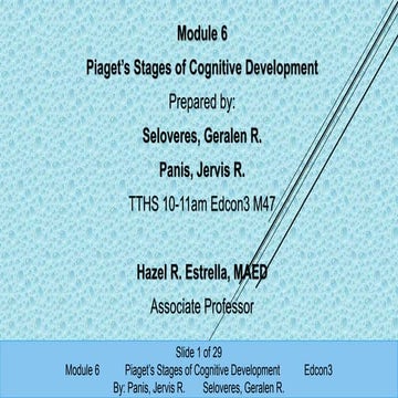 Piaget's Stages of Cognitive Development