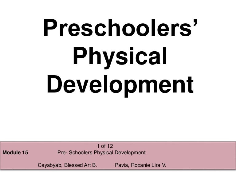 cognitive development of preschoolers slideshare