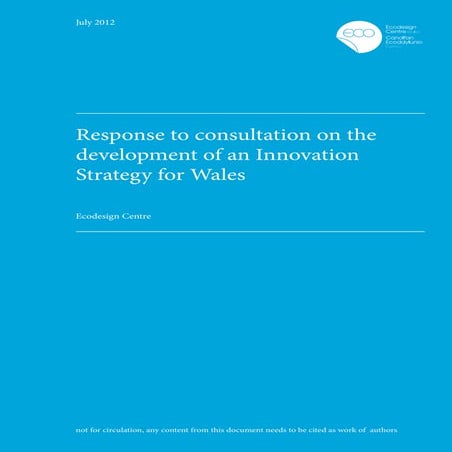 EDC response to innovation strategy consultation