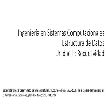 Estructura de Datos - Unidad II Recursividad
