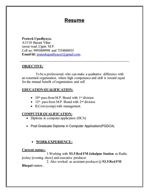 disc jockey resume