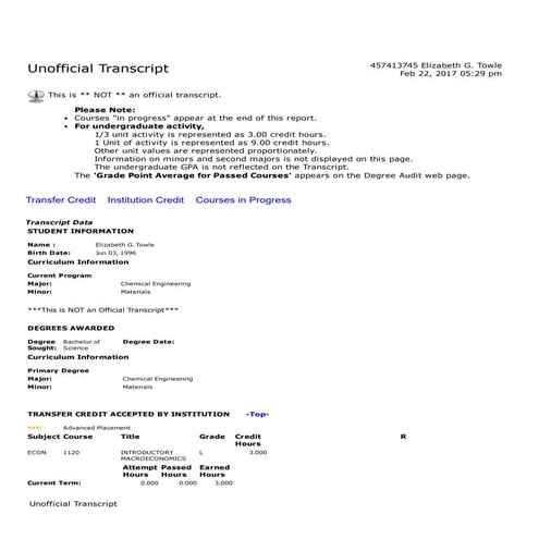 Completed CHME Transcript | PDF