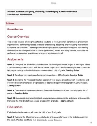 EDD8534 Designing, Delivering, and Manag