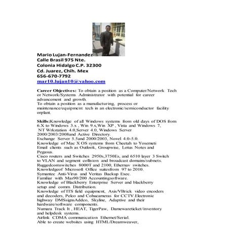 Mario Lujanfullresumepic