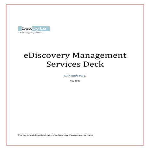 EDD Management Services Deck