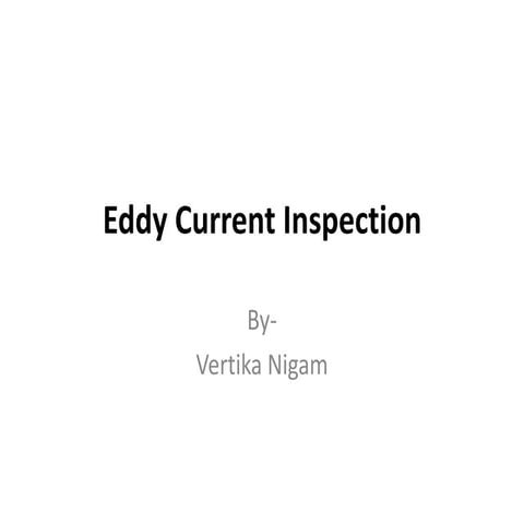 Eddy current inspection