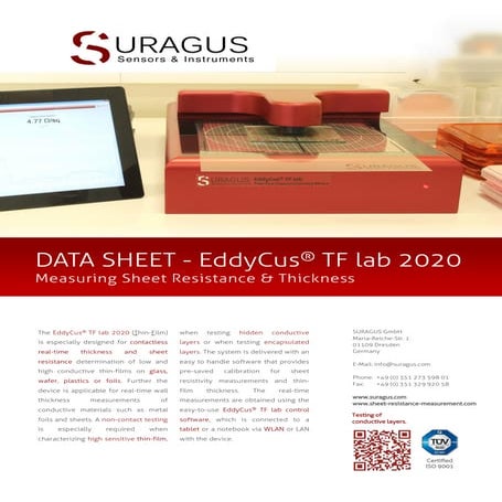Sheet Resistance Measurement by EddyCus TF lab 2020