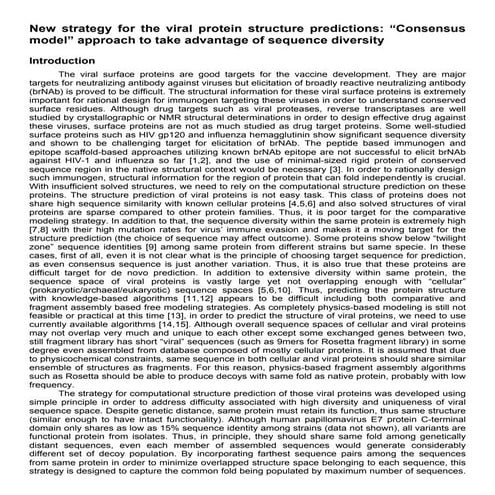 Viral Protein Structure Predictions - Consensus Strategy