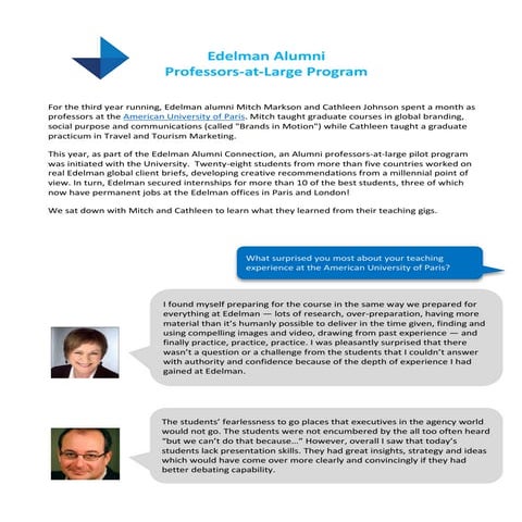 Edelman Alumni | Professors-at-Large