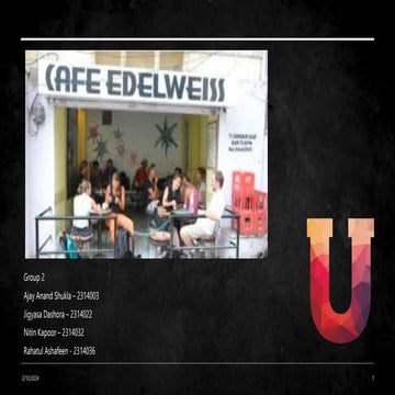 Edelweiss cafe on Marketing management to know