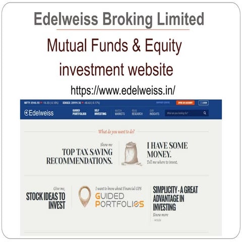 Edelweiss Broking Limited: Mutual Funds and Equity investment website