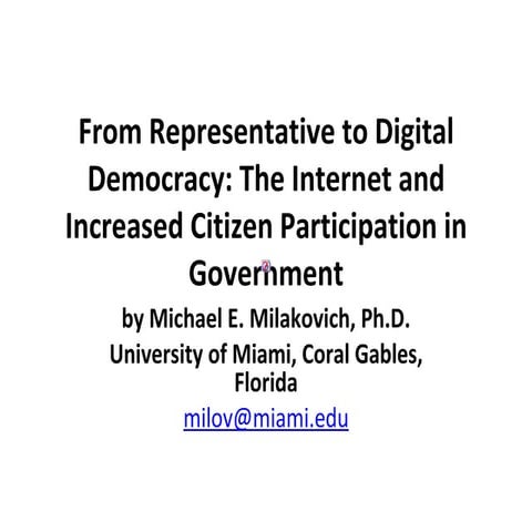 From Representative to Digital Democracy