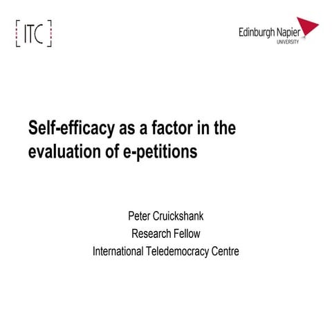 Self-efficacy as a factor in evaluation of e-petitions