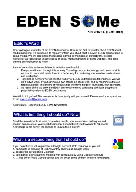 EDEN SoMe Newsletter 1