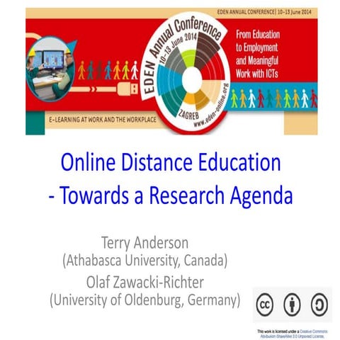 Online Distance Education - Towards a Research Agenda - Terry Anderson and Ol...