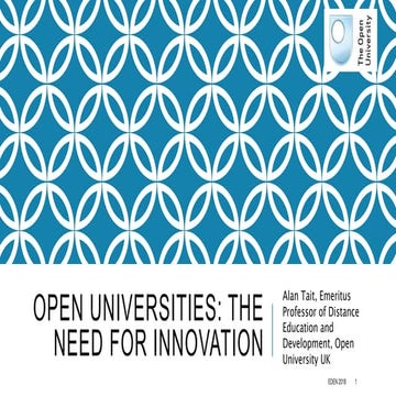 Open Universities: the Need for Innovation - Alan Tait #eden18